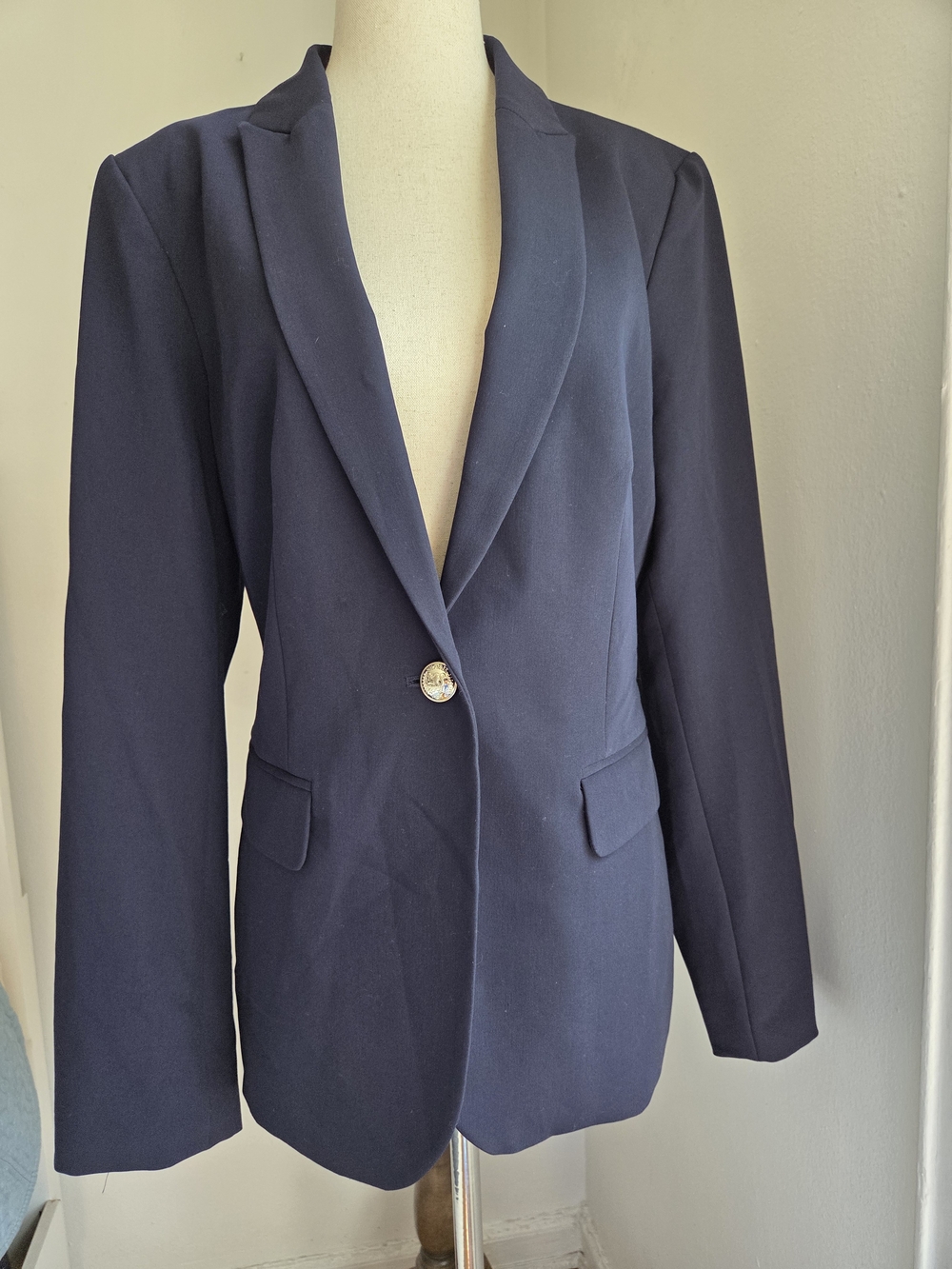 Classic Single-Button Navy Women's Blazer
